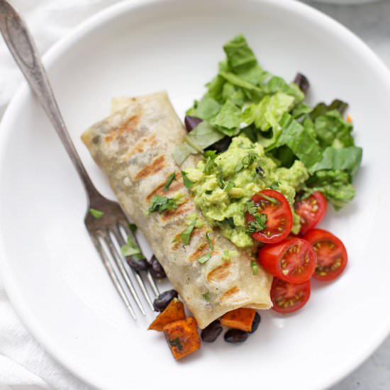 Sweet Potato Black Bean Burritos