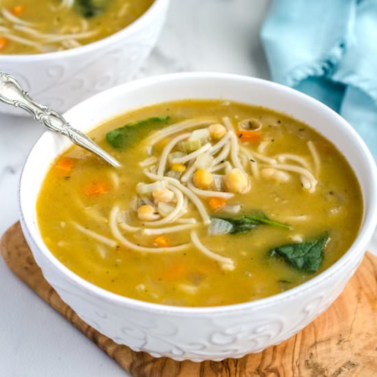 Vegan Chickpea Noodle Soup