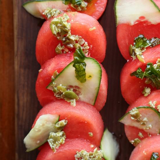 Watermelon Cucumber Salad