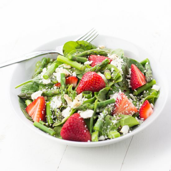 Strawberry Spinach Asparagus Salad