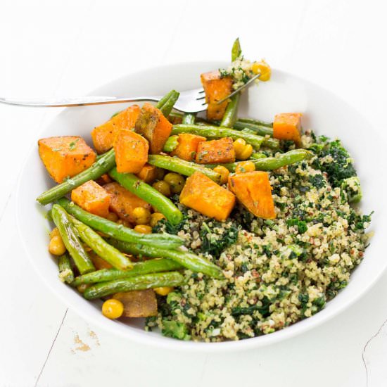 Turmeric Sweet Potato Green Beans