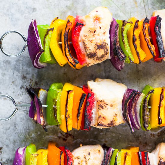 Rainbow Chicken Skewers