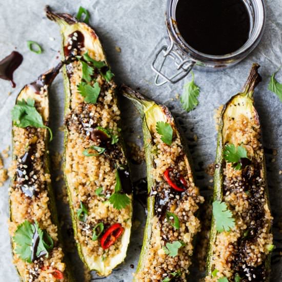 Zucchini boats with quinoa