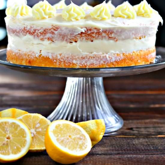 Naked Lemon Sour Cream Cake