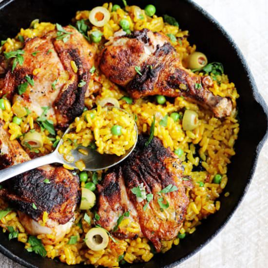 One Pot Chicken Saffron Rice