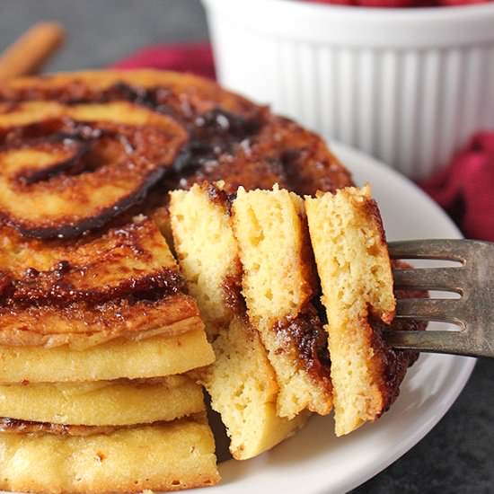 Paleo Cinnamon Roll Pancakes
