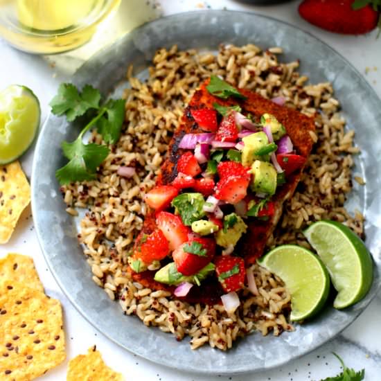 Salmon W/ Strawberry Avocado Salsa
