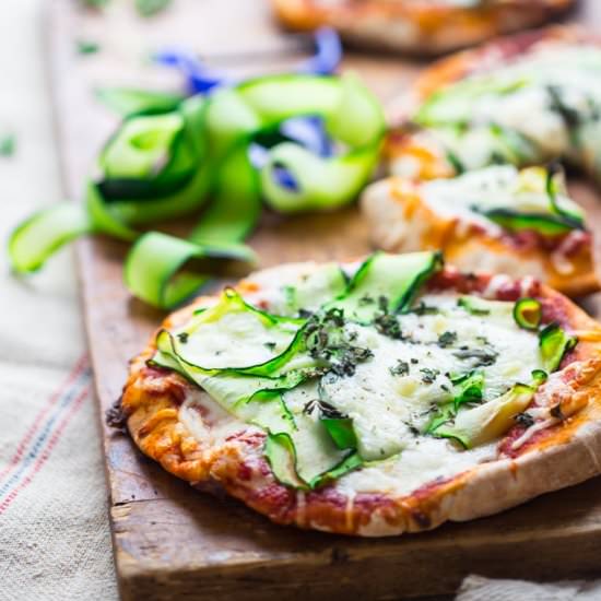 Zucchini Ribbon Pita Pizza