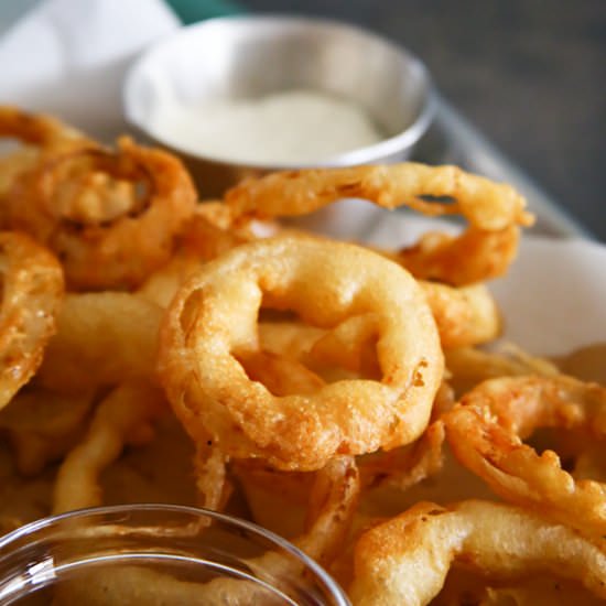 BEST Beer Battered Onion Rings