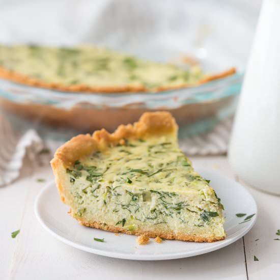 paleo quiche with crab and spinach