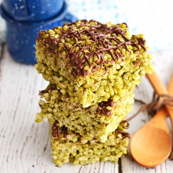 Matcha Rice Krispies Treats