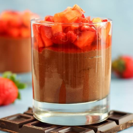 Chocolate Nutella Mousse with Strawberries