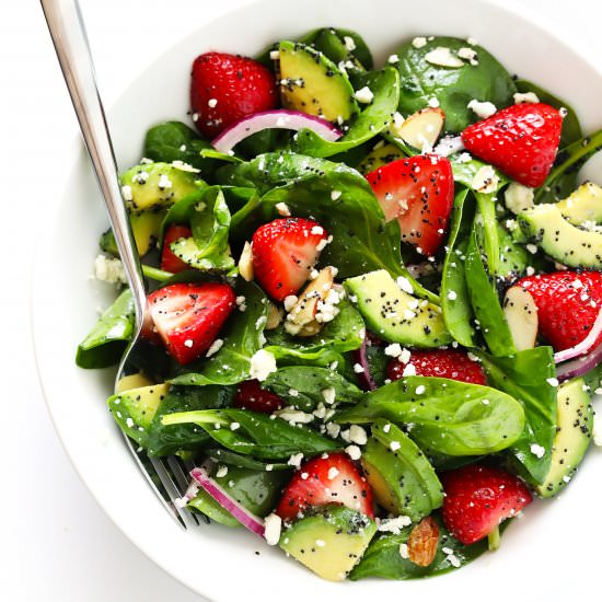 Strawberry Avocado Spinach Salad