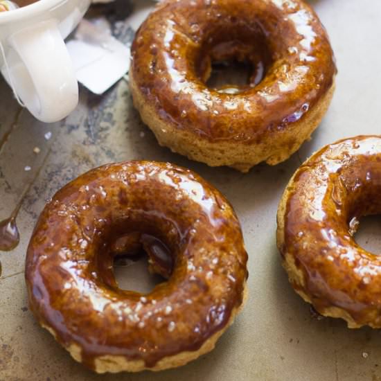 Salted Caramel Glazed Doughnuts