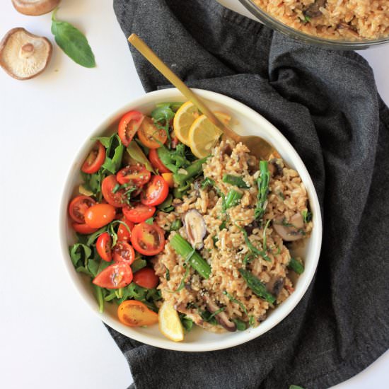 Mushroom & Asparagus Risotto