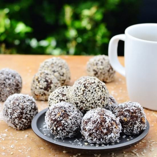 Prune and Nut Chocolate Energy Balls