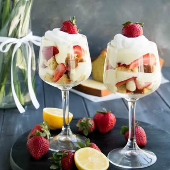 Strawberry Lemon Pound Cake Trifles