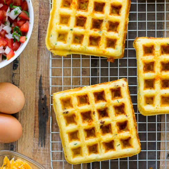 Cornmeal Cheddar Chipotle Waffles