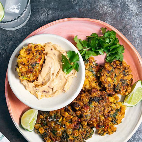 Spicy Corn Fritters w/ Chipotle Dip