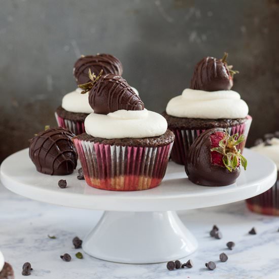 Chocolate Covered Strawberry Cupcake