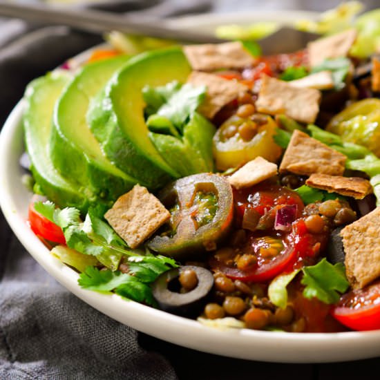 Vegan Taco Salad with Lentils