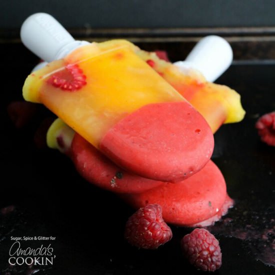 Raspberry Mango Popsicles