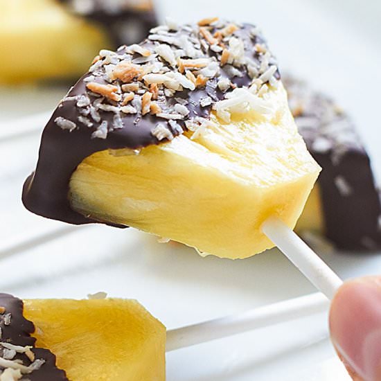 Chocolate Coconut Pineapple Pops