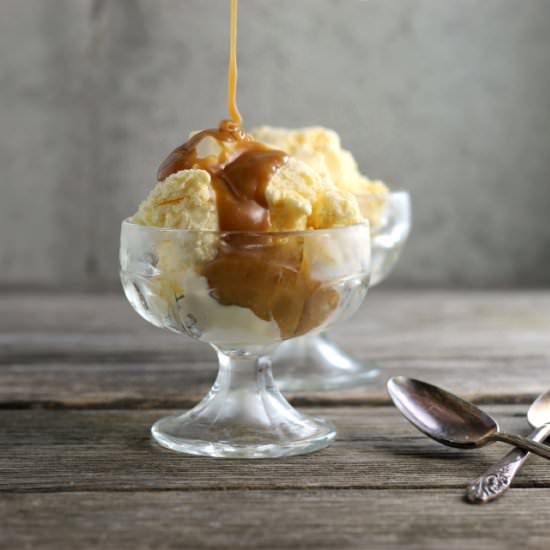 Peanut butter ice cream topping