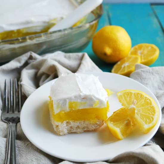 GF & Vegan Lemon Cream Pie Bars