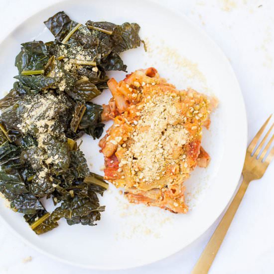 Vegan Baked Ziti with Cashew Cheese