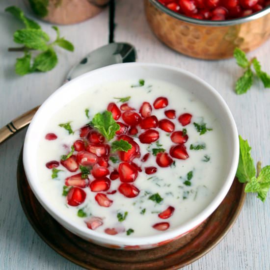 Mint and Pomegranate Raita