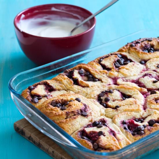Chocolate Raspberry Cinnamon Rolls