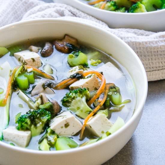 Tofu Miso Soup (Vegan)