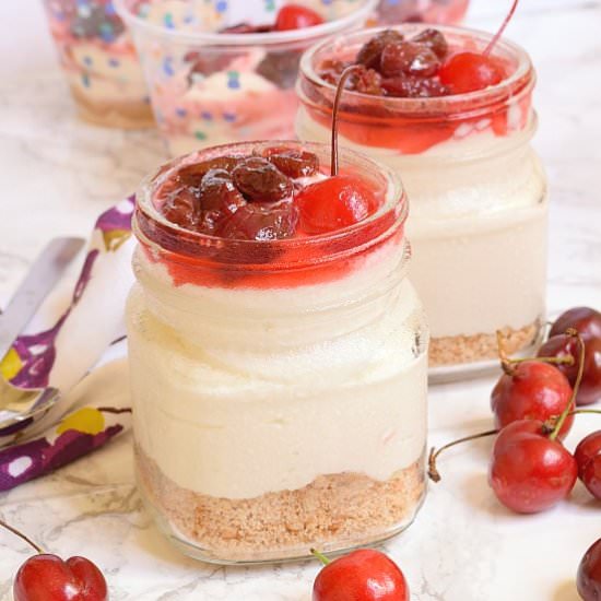 Cherry Cheesecake in Jar