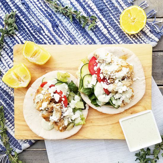 Greek Chicken Pita Wraps