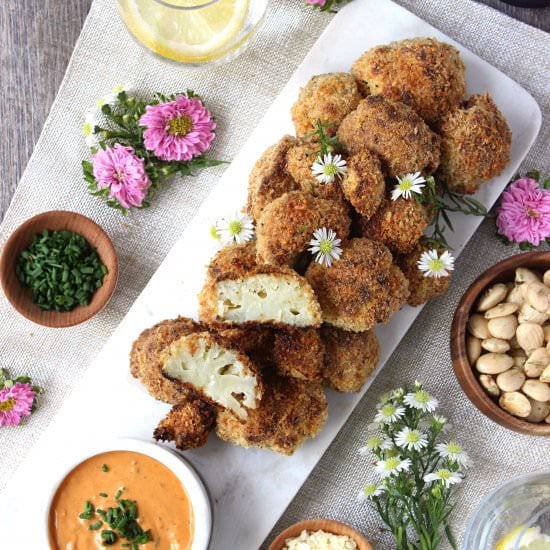 Parmesan-Crusted Cauliflower Bites