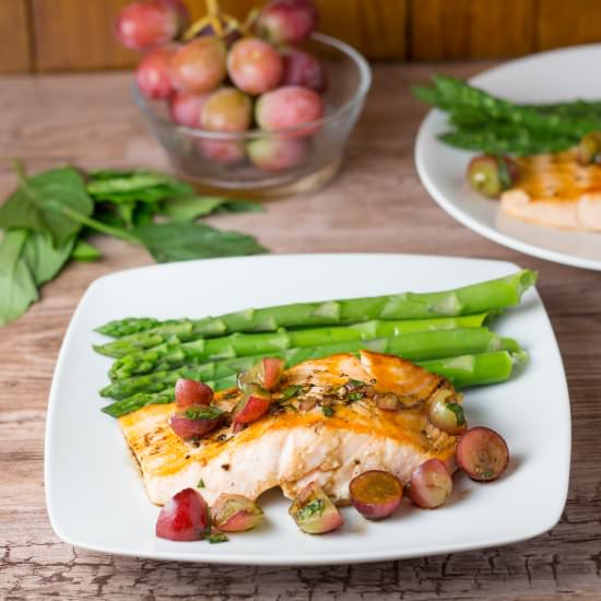 Pan Grilled Salmon with Grape Salsa