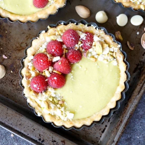 Raspberry Pistachio Tartlets