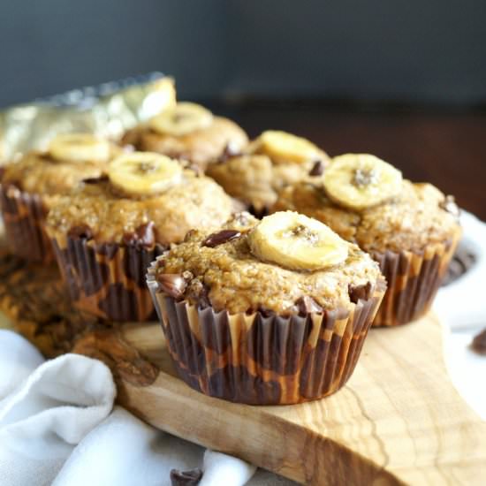 Vegan Chocolate Chip Banana Muffins