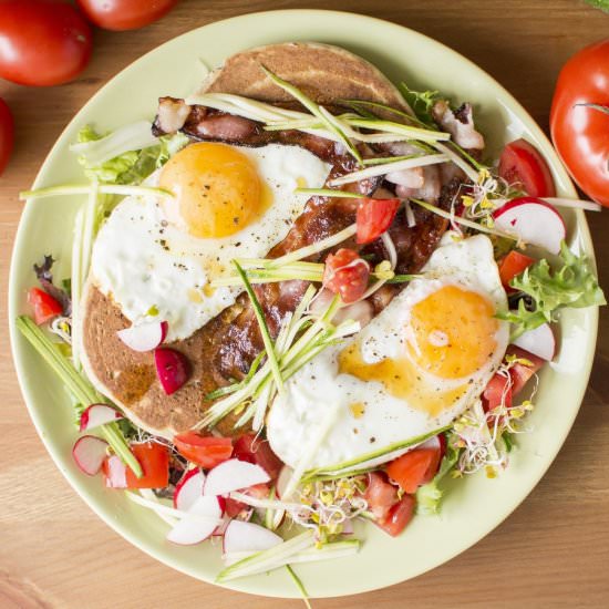 Buckwheat Pancakes with Fried Eggs