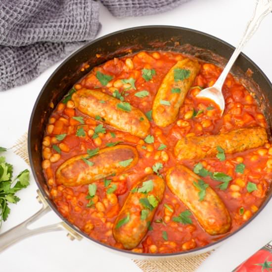 Easy One Pan Sausage and Beans