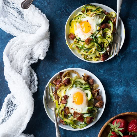 Spicy Zucchini Noodle Egg Bake