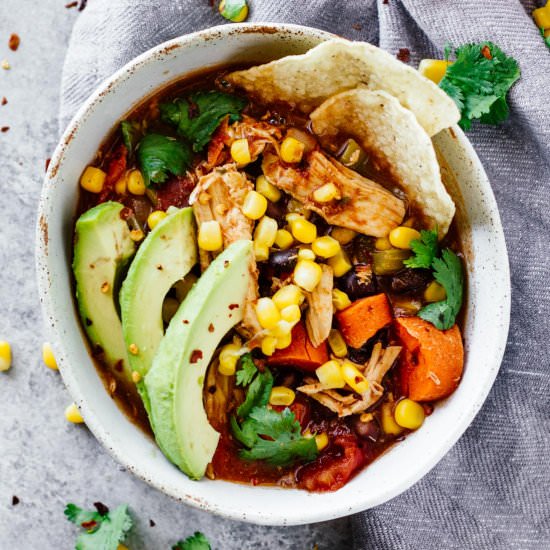 Skinny Chicken Tortilla Soup