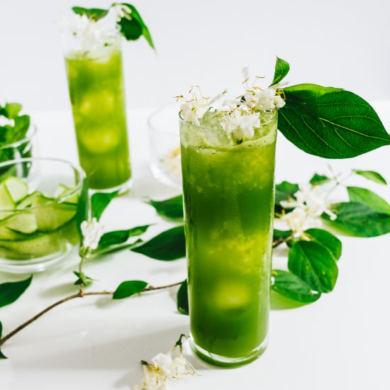 Honeysuckle Green Juice Cocktail