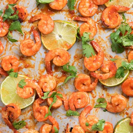 Sheet Pan Sriracha Shrimp