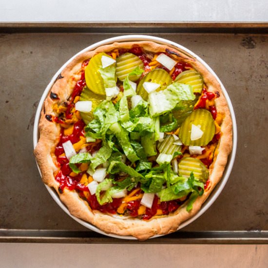 Vegan Cheeseburger Deep Dish Pizza