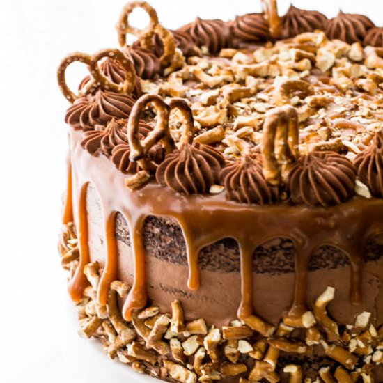 Salted Caramel Pretzel Cake