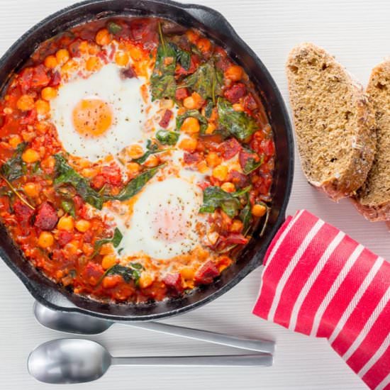 Baked Chickpea and Tomato Skillet