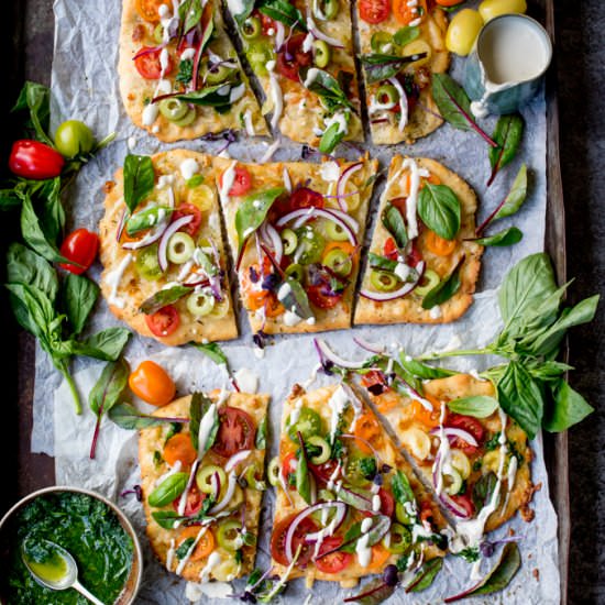 Vegetarian Summer Tomato Pizza