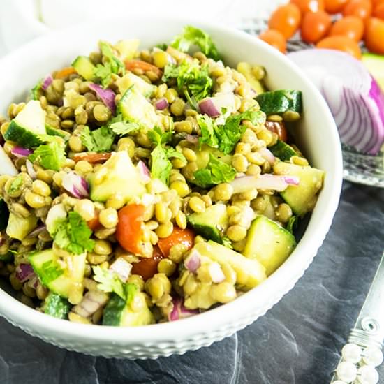 Lentil Bean Cucumber Salad